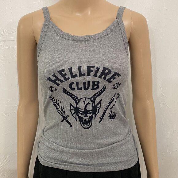 Stranger Things Hellfire Club Shirt Camisole Tank Top Stretch Jr Sz Medium 7-9 - Picture 2 of 8